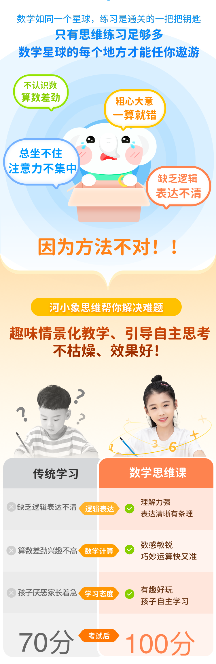 7月8日24点下架 0元学 300节河小象趣味数学计算课 专业团队精心打造 Ai动画 真人互动 引导孩子自主 思考 提升孩子计算和逻辑思维能力 让孩子巧妙运算快又准